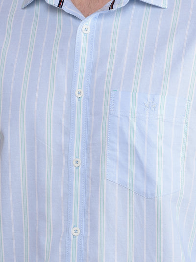 Blue Vertical Stripes 100% Cotton Shirt