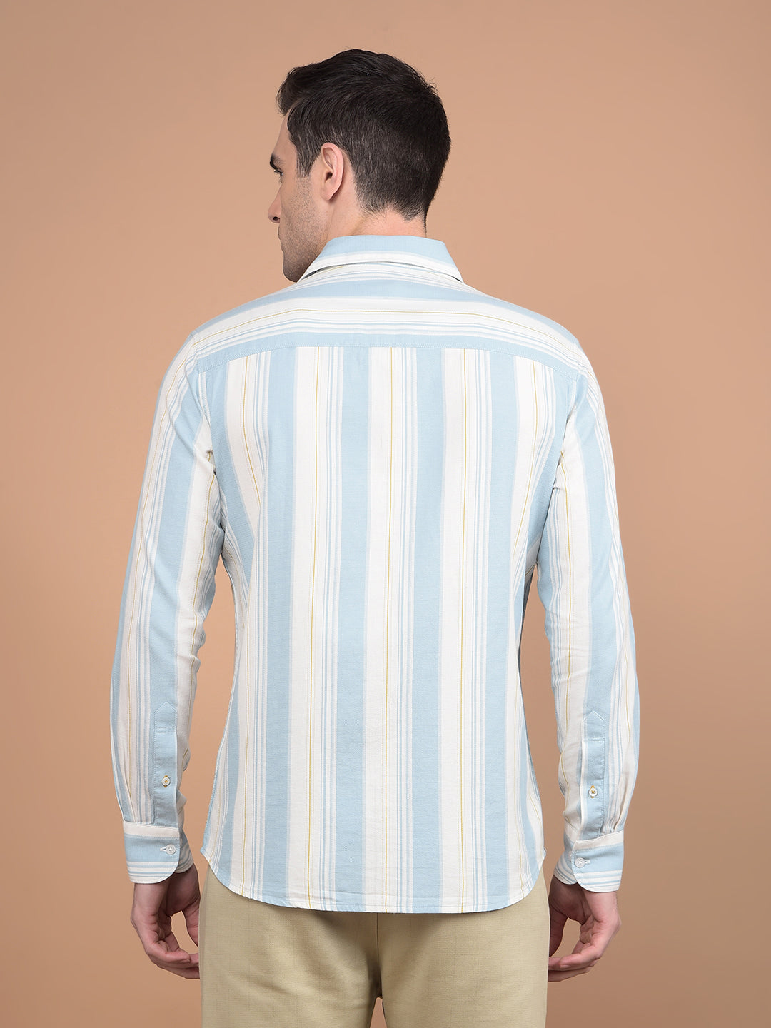 Blue Vertical Stripes 100% Cotton Shirt