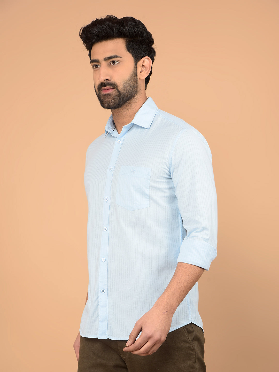 Blue Printed Shirt-Men Shirts-Crimsoune Club