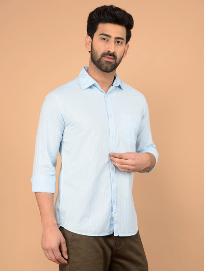 Blue Printed Shirt-Men Shirts-Crimsoune Club