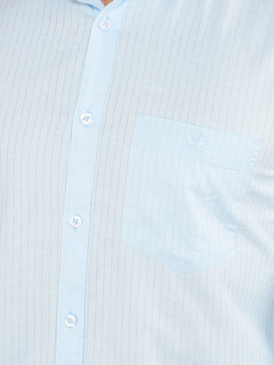 Blue Printed Shirt-Men Shirts-Crimsoune Club