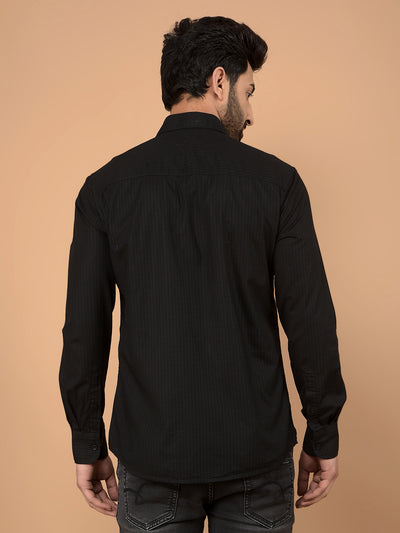 Black Printed Shirt-Men Shirts-Crimsoune Club