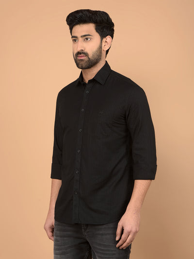 Black Printed Shirt-Men Shirts-Crimsoune Club