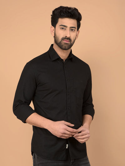 Black Printed Shirt-Men Shirts-Crimsoune Club