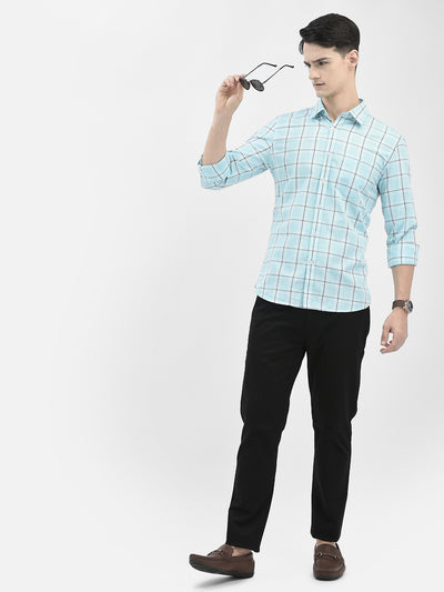 Blue Checked Shirt-Men Shirts-Crimsoune Club