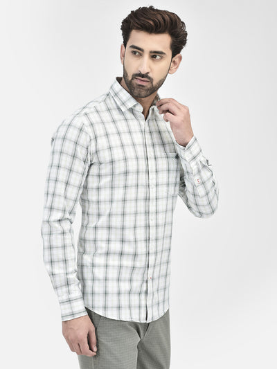 White Checked Shirt.-Men Shirts-Crimsoune Club