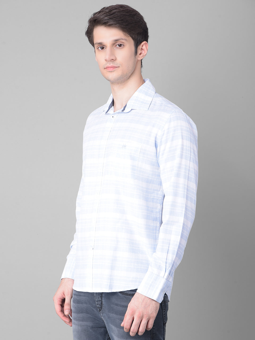 Blue Striped Shirt-Men Shirts-Crimsoune Club