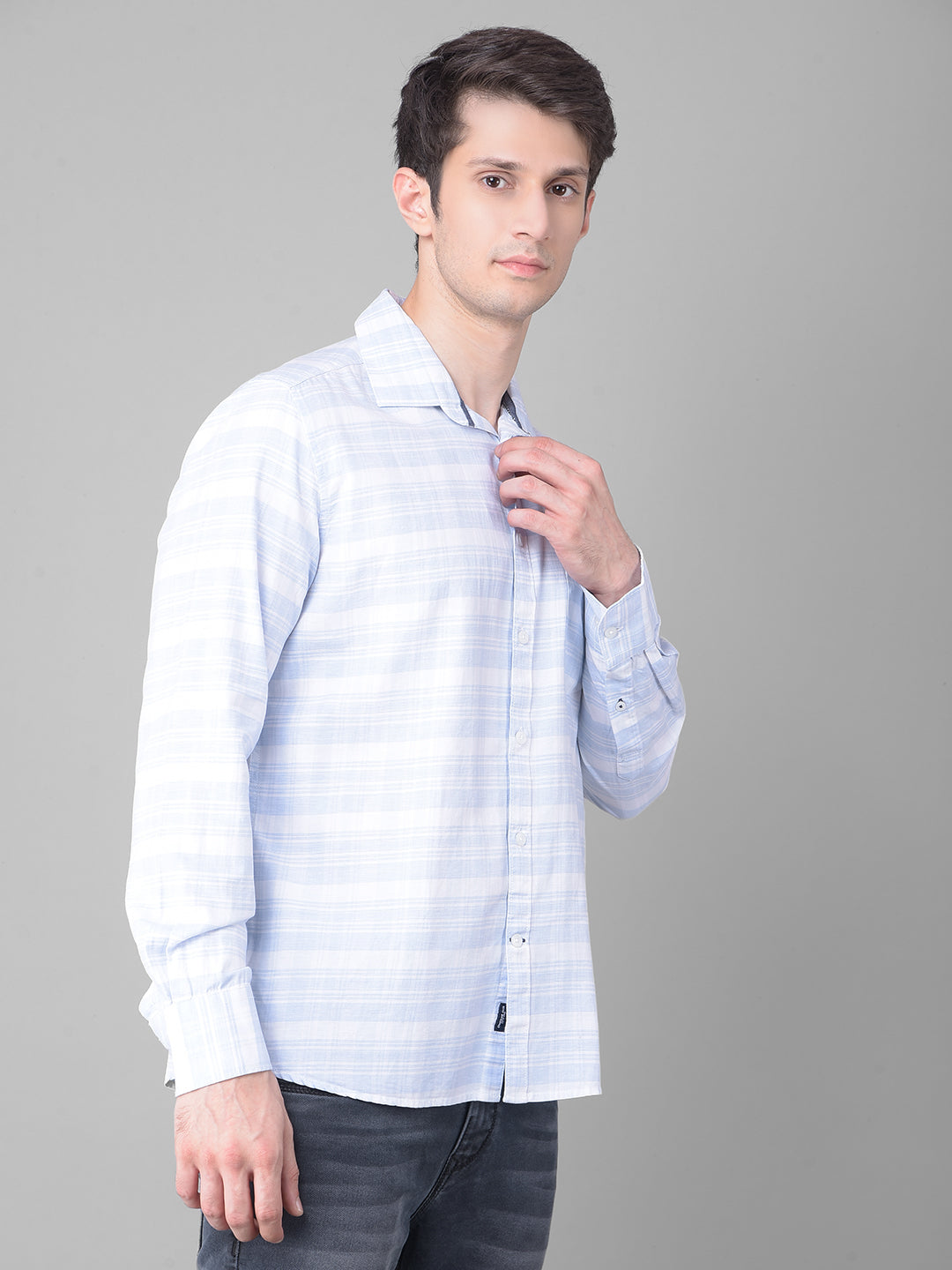 Blue Striped Shirt-Men Shirts-Crimsoune Club