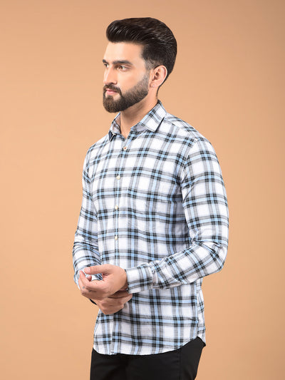 Blue Checked Kurta-Men Kurtas-Crimsoune Club