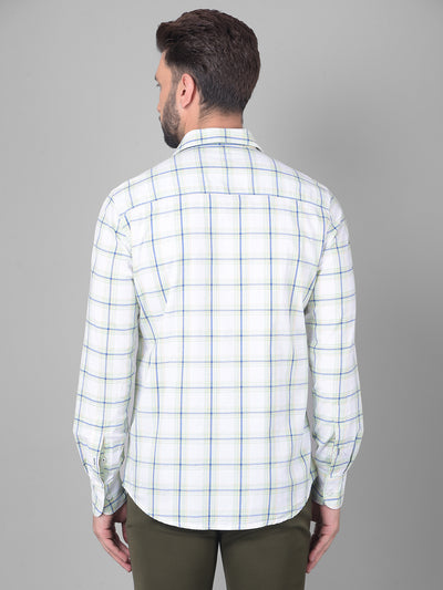 White Checked Shirt-Men Shirts-Crimsoune Club