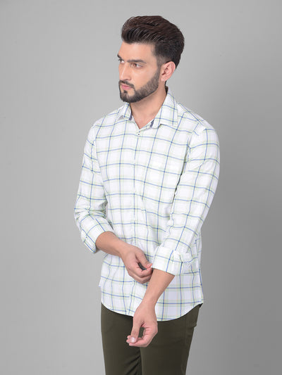 White Checked Shirt-Men Shirts-Crimsoune Club