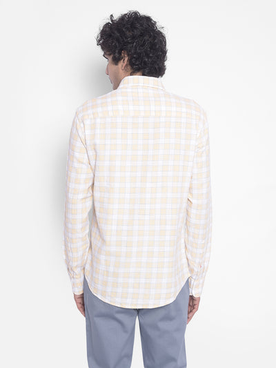 Orange Checked Shirt-Men Shirts-Crimsoune Club