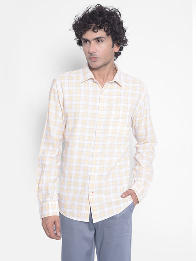 Orange Checked Shirt-Men Shirts-Crimsoune Club