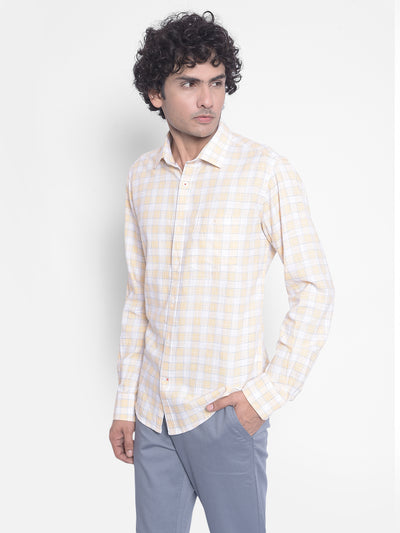 Orange Checked Shirt-Men Shirts-Crimsoune Club