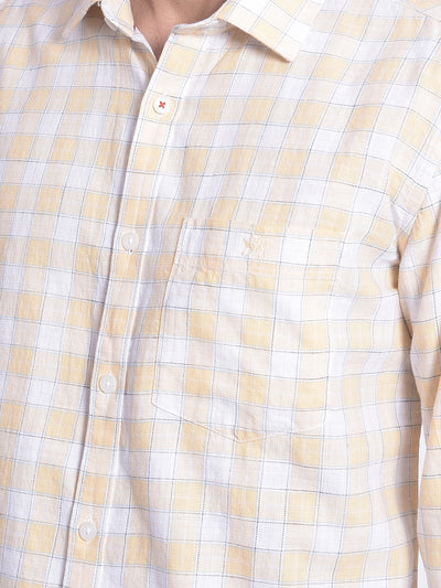 Orange Checked Shirt-Men Shirts-Crimsoune Club