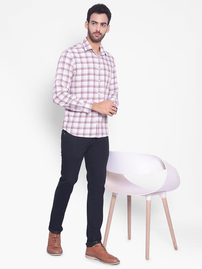 Pink Checked Shirt-Mens Shirts-Crimsoune Club