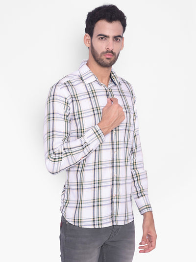 White Checked Shirt-Mens Shirts-Crimsoune Club