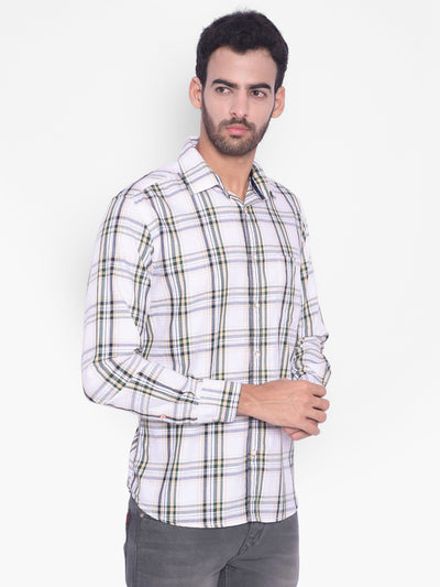 White Checked Shirt-Mens Shirts-Crimsoune Club