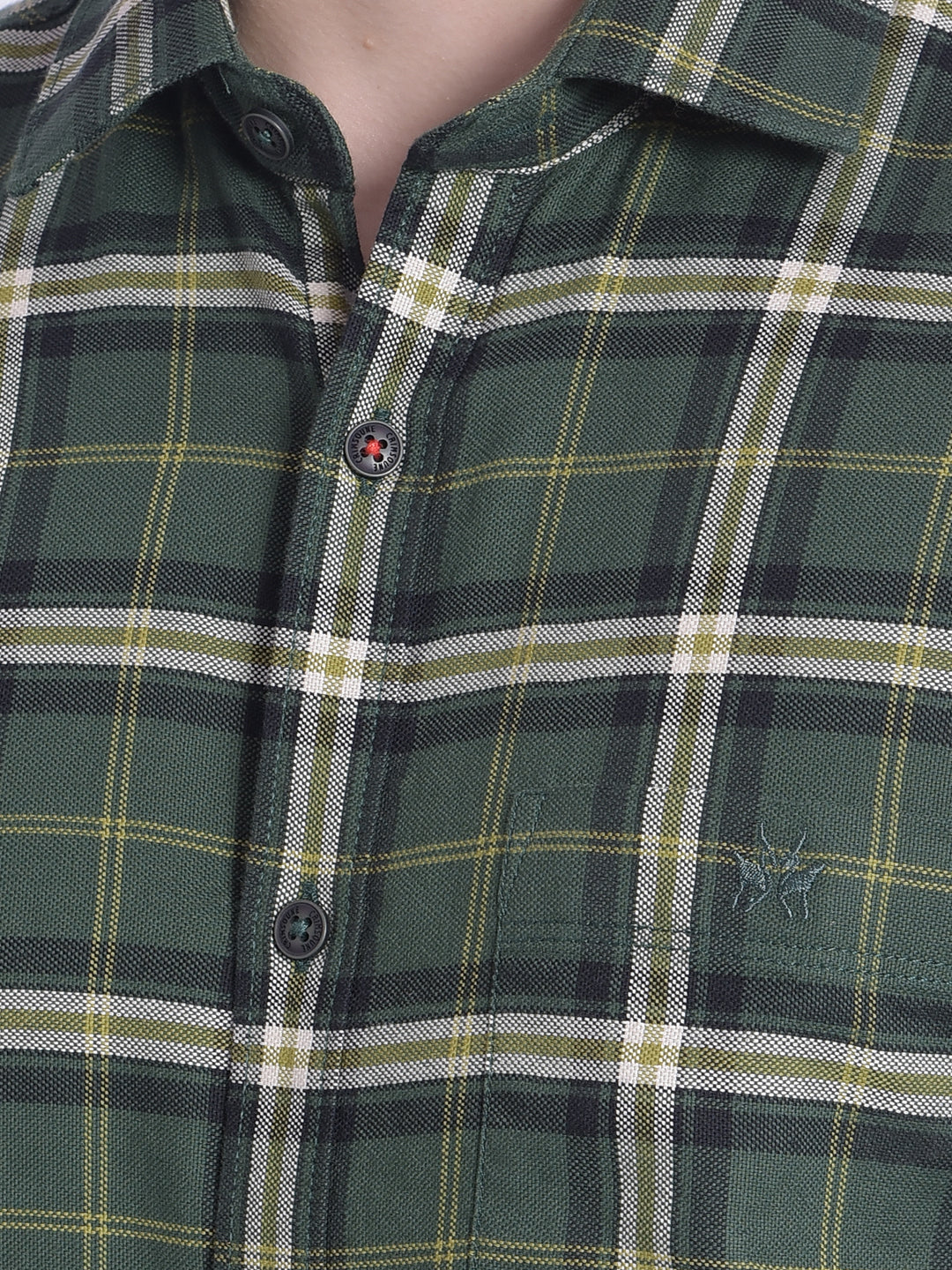 Green Checked Shirt-Men Shirts-Crimsoune Club