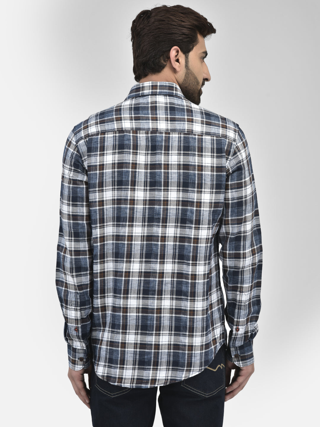 Blue Checked Shirt-Men Shirts-Crimsoune Club