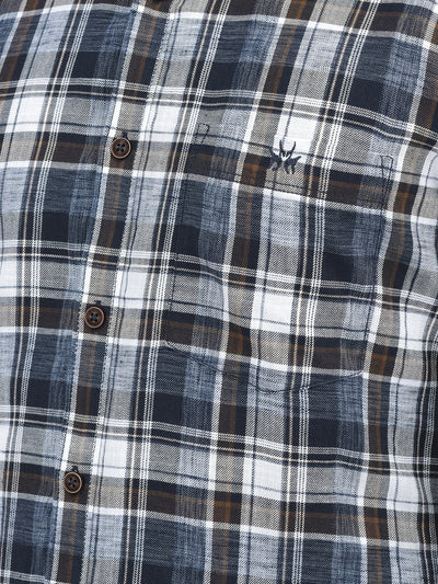 Blue Checked Shirt-Men Shirts-Crimsoune Club