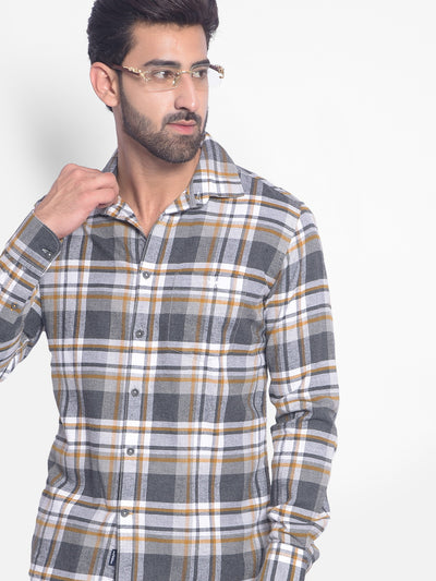 Grey Checked Shirt-Men Shirts-Crimsoune Club