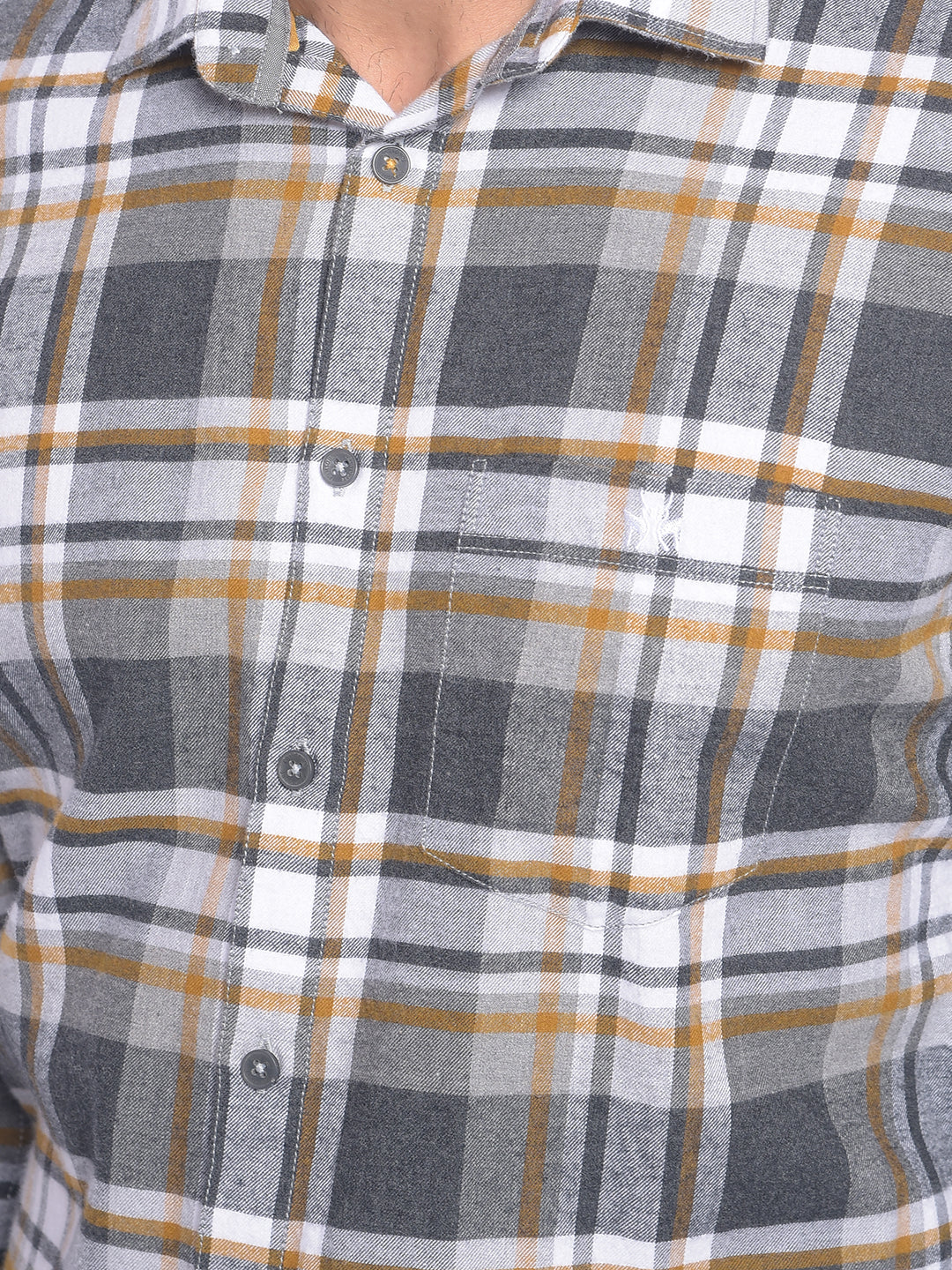 Grey Checked Shirt-Men Shirts-Crimsoune Club