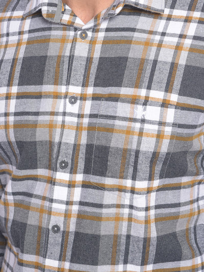 Grey Checked Shirt-Men Shirts-Crimsoune Club