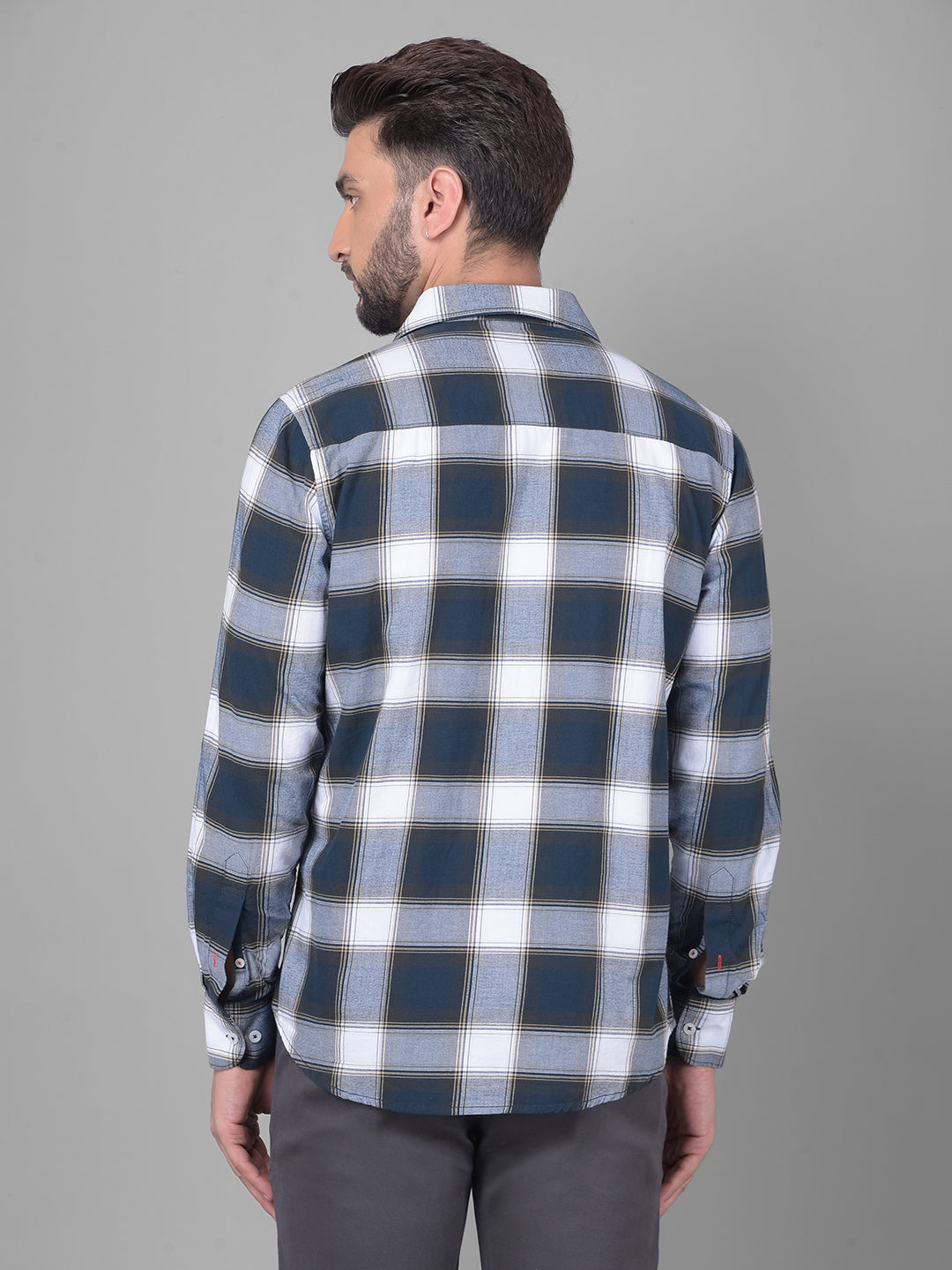 Blue Checked Shirt-Men Shirts-Crimsoune Club