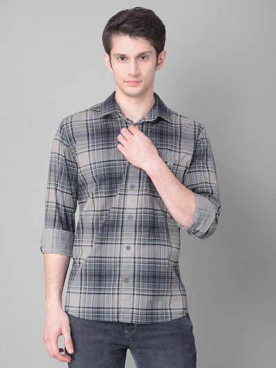 Grey Checked Shirt-Men Shirts-Crimsoune Club