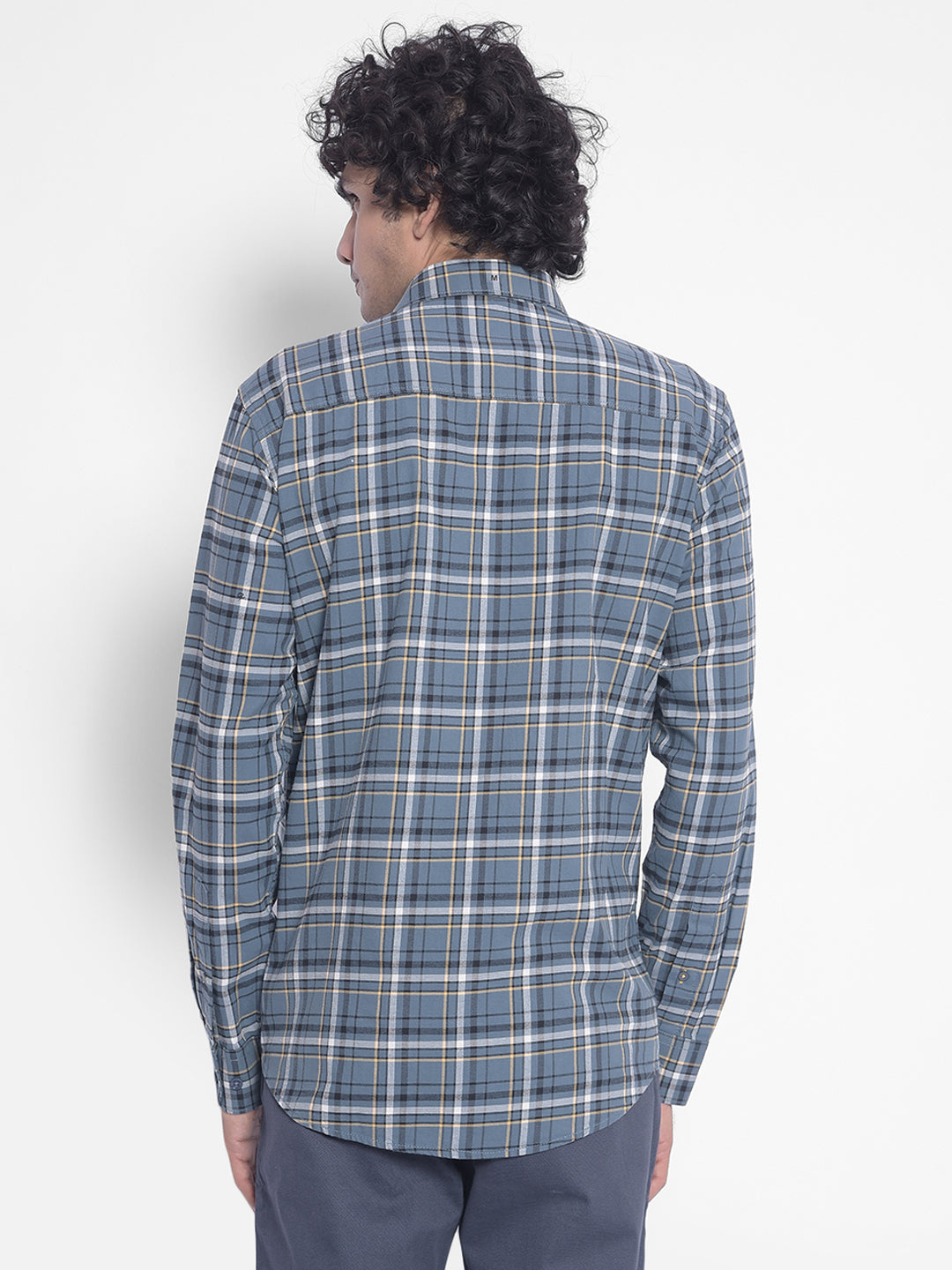 Blue Checked Shirt-Men Shirts-Crimsoune Club