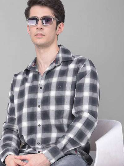 Grey Checked Shirt-Men Shirts-Crimsoune Club