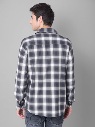 Grey Checked Shirt-Men Shirts-Crimsoune Club