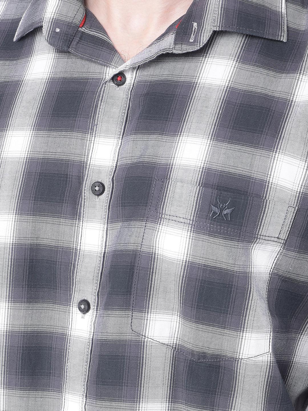 Grey Checked Shirt-Men Shirts-Crimsoune Club