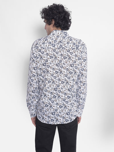 White Floral Shirt-Men Shirts-Crimsoune Club