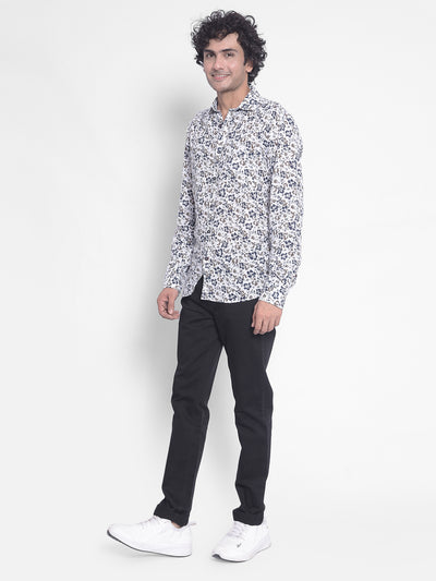 White Floral Shirt-Men Shirts-Crimsoune Club