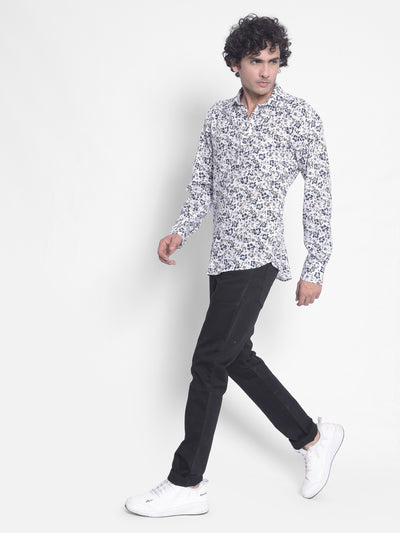 White Floral Shirt-Men Shirts-Crimsoune Club