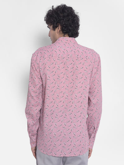 Pink Printed Shirt-Men Shirts-Crimsoune Club