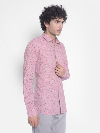 Pink Printed Shirt-Men Shirts-Crimsoune Club