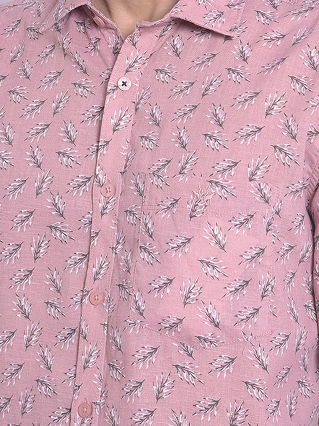 Pink Printed Shirt-Men Shirts-Crimsoune Club