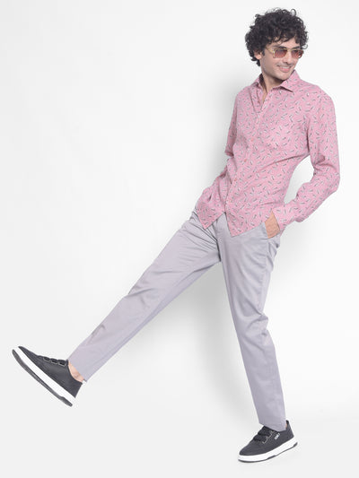 Pink Printed Shirt-Men Shirts-Crimsoune Club