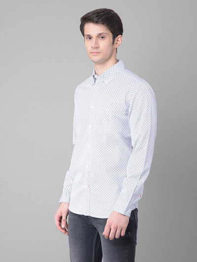 Blue Printed Shirt-Men Shirts-Crimsoune Club