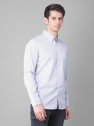 Blue Printed Shirt-Men Shirts-Crimsoune Club