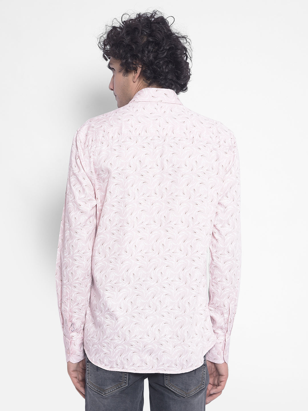 Pink Printed Shirt-Men Shirts-Crimsoune Club