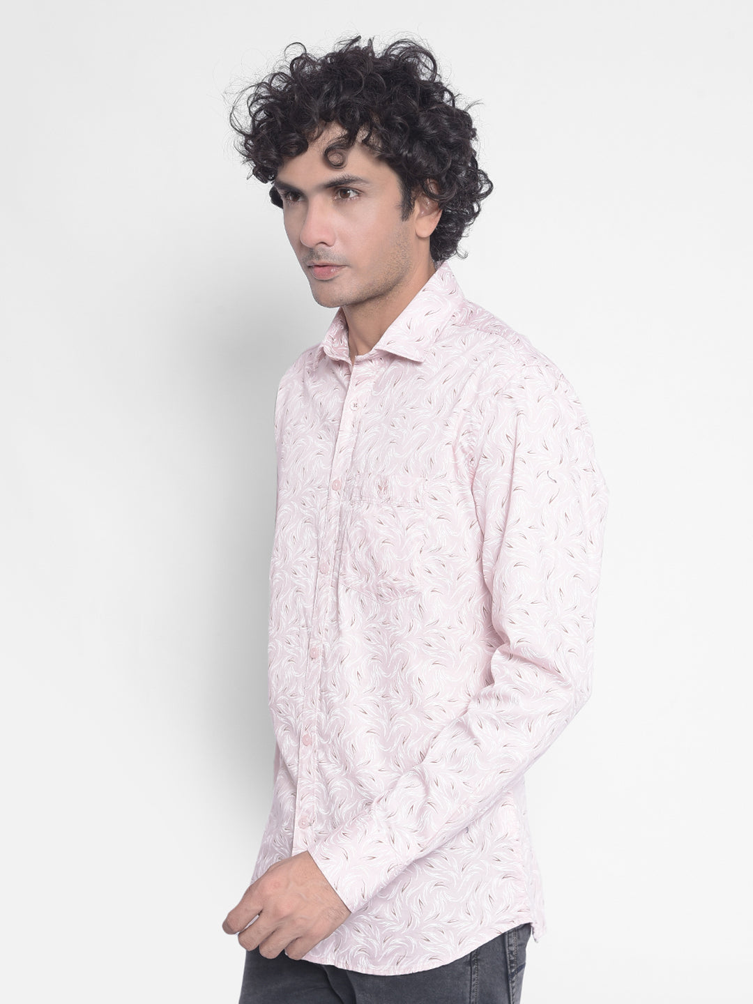 Pink Printed Shirt-Men Shirts-Crimsoune Club