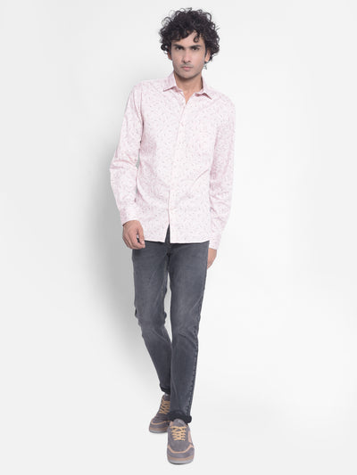 Pink Printed Shirt-Men Shirts-Crimsoune Club