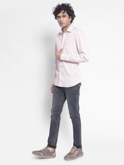 Pink Printed Shirt-Men Shirts-Crimsoune Club