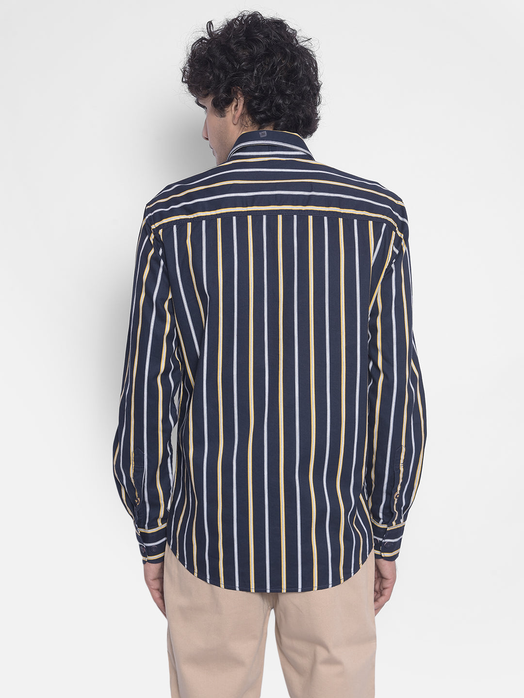 Yellow Stripes Shirt-Men Shirts-Crimsoune Club