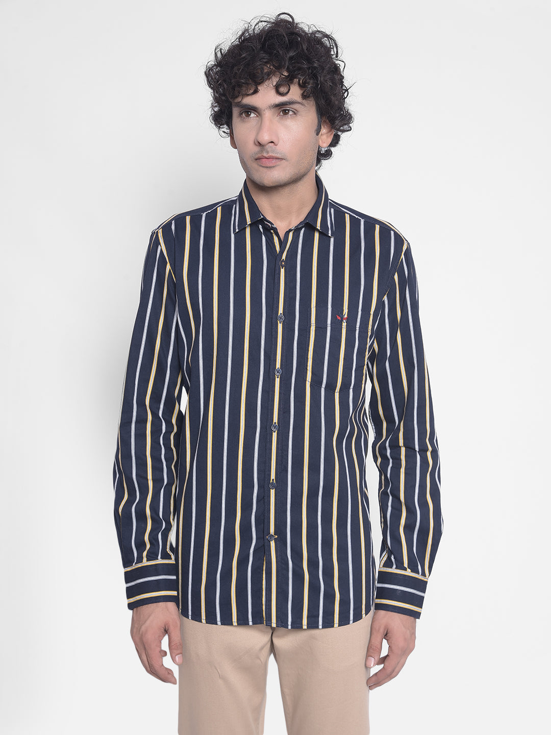 Yellow Stripes Shirt-Men Shirts-Crimsoune Club