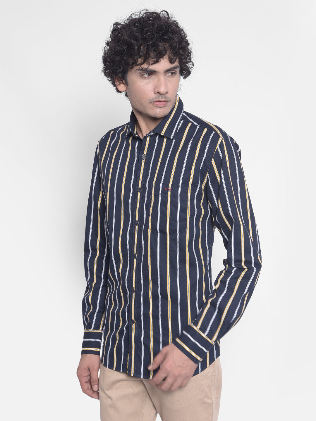 Yellow Stripes Shirt-Men Shirts-Crimsoune Club